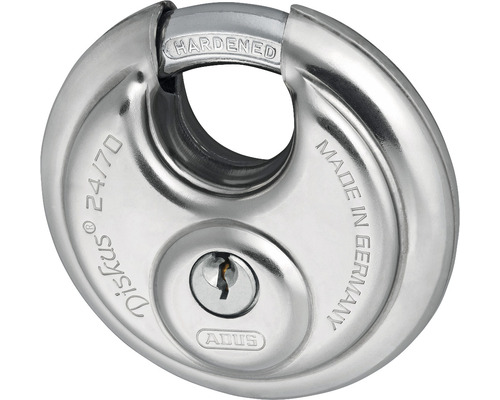 Abus Diskus 24/70 zilveren hangslot met Lock-Tag, 70 mm