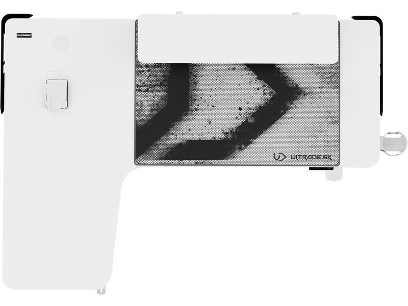 Ultradesk Gaming Tisch Winger Weiss Moderner Gaming-Ecktisch für bis zu zwei Monitore