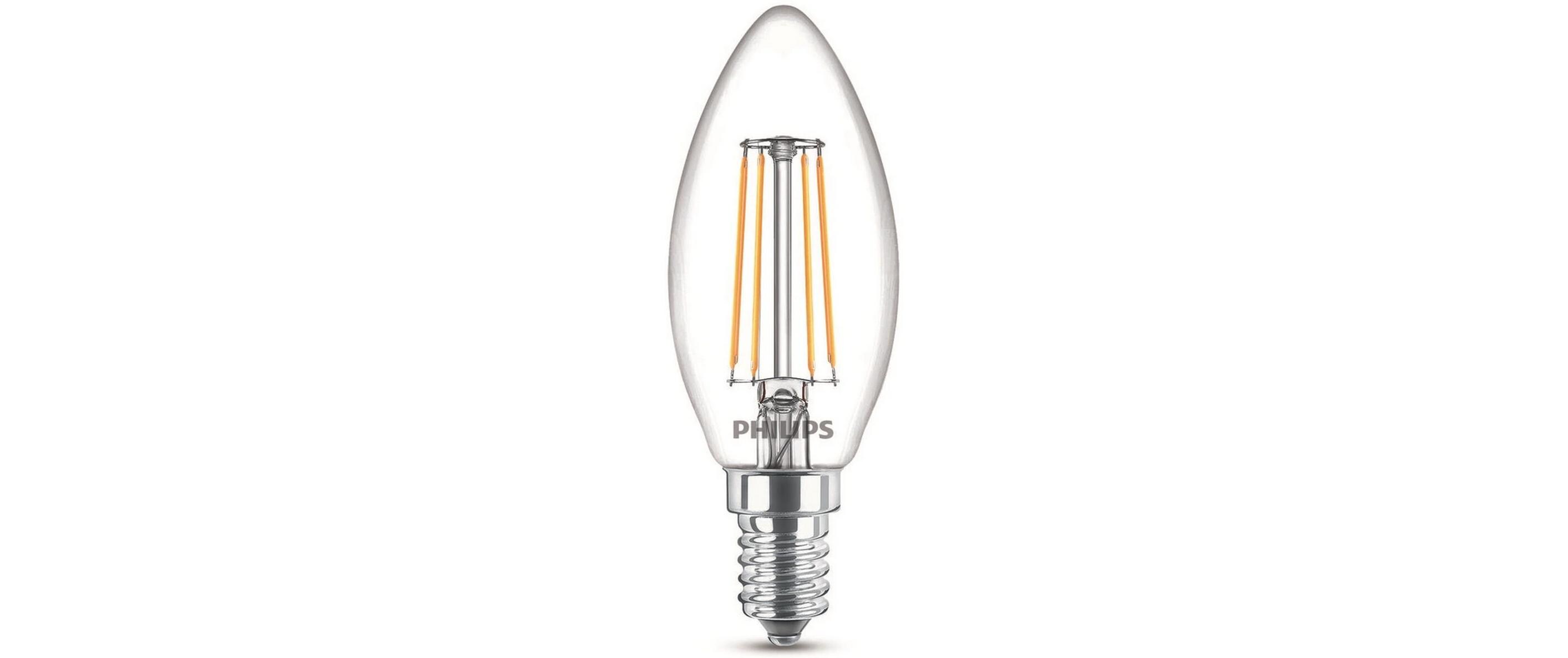 Lampe LEDcla 40W E14 B35 WW CL ND 2PF WarmweissLeuchtmittel B35 mit klarem Glas
