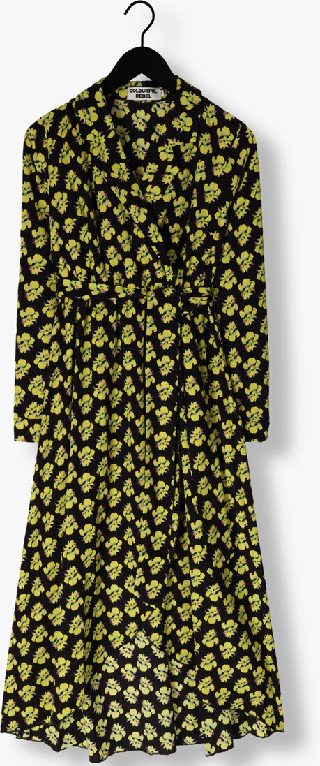 COLOURFUL REBEL gele colourful rebel maxi jurk vivian big flower maxi dress