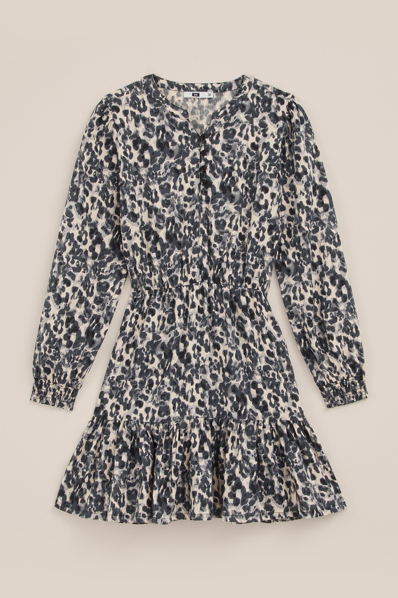 Meisjes jurk met dessin WE Fashion Gebroken wit