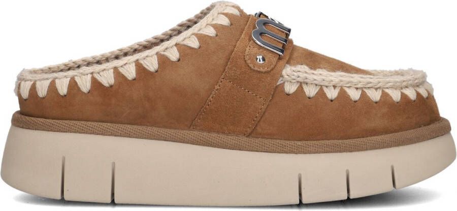 MOU Instappers Dames Bounce Clog Maat: 38 Materiaal: Suède Kleur: Cognac