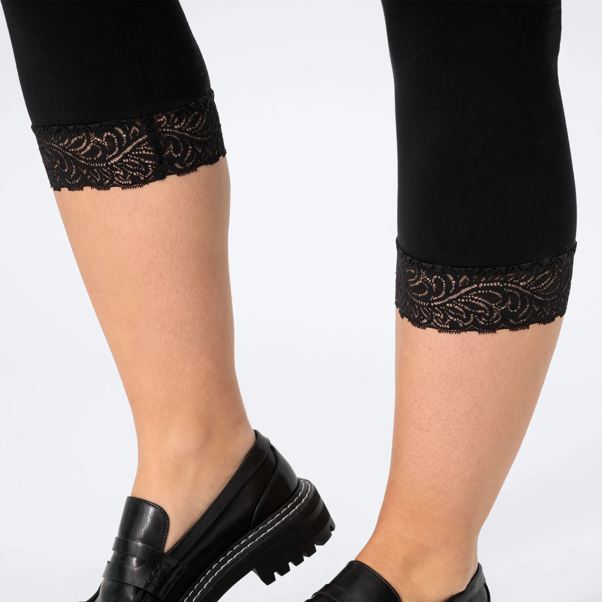 Damen-Leggings mit Spitze, große Größen