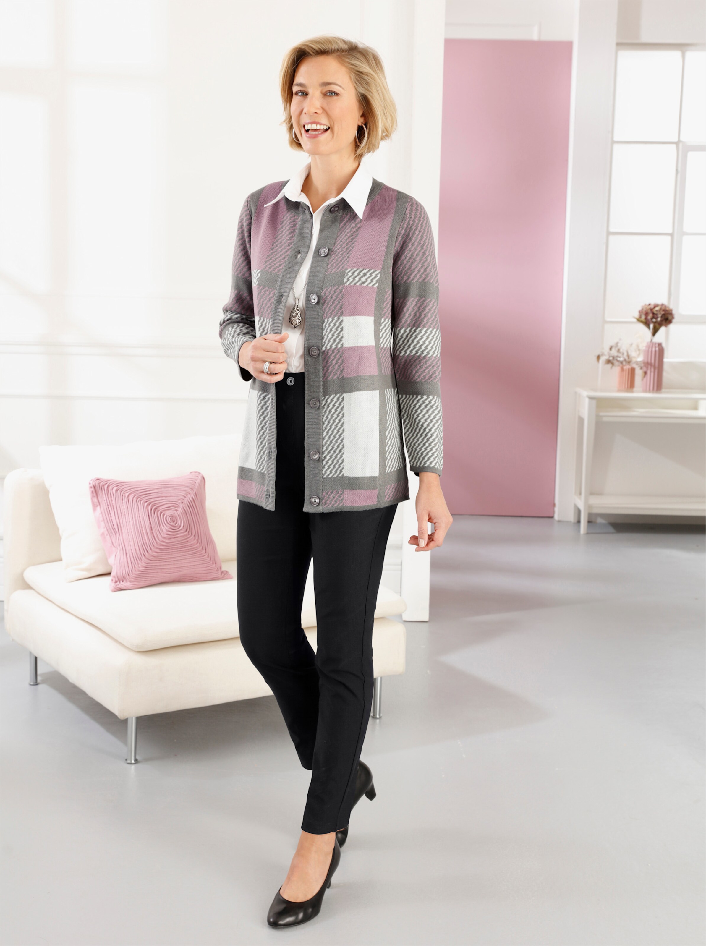 Jacquard-Strickjacke