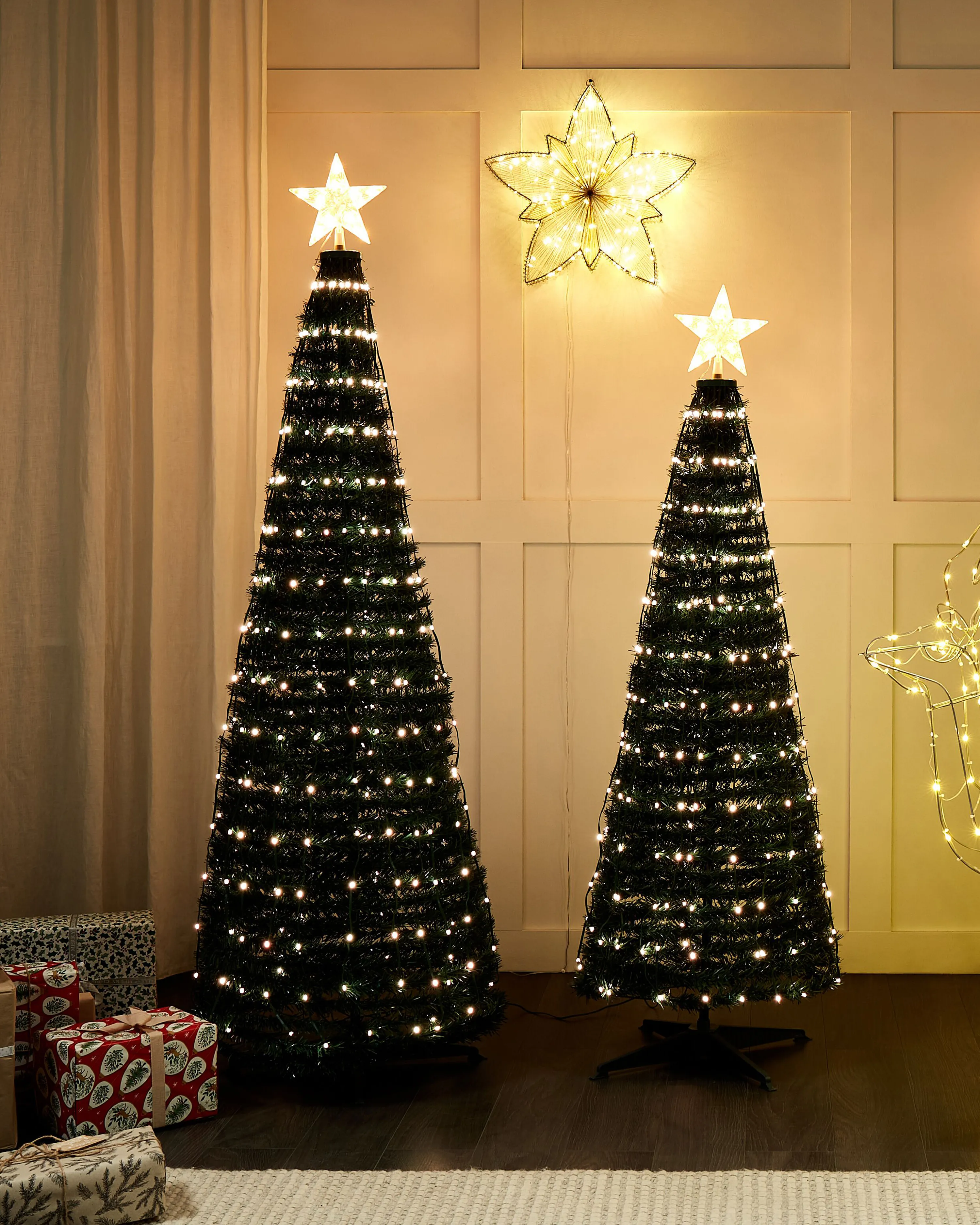 Vloer kerstversiering slimme LED met app SAARLOQ Kerstboom 188 cm Groen