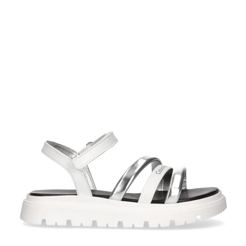 Calvin Klein sandalen zilver/wit