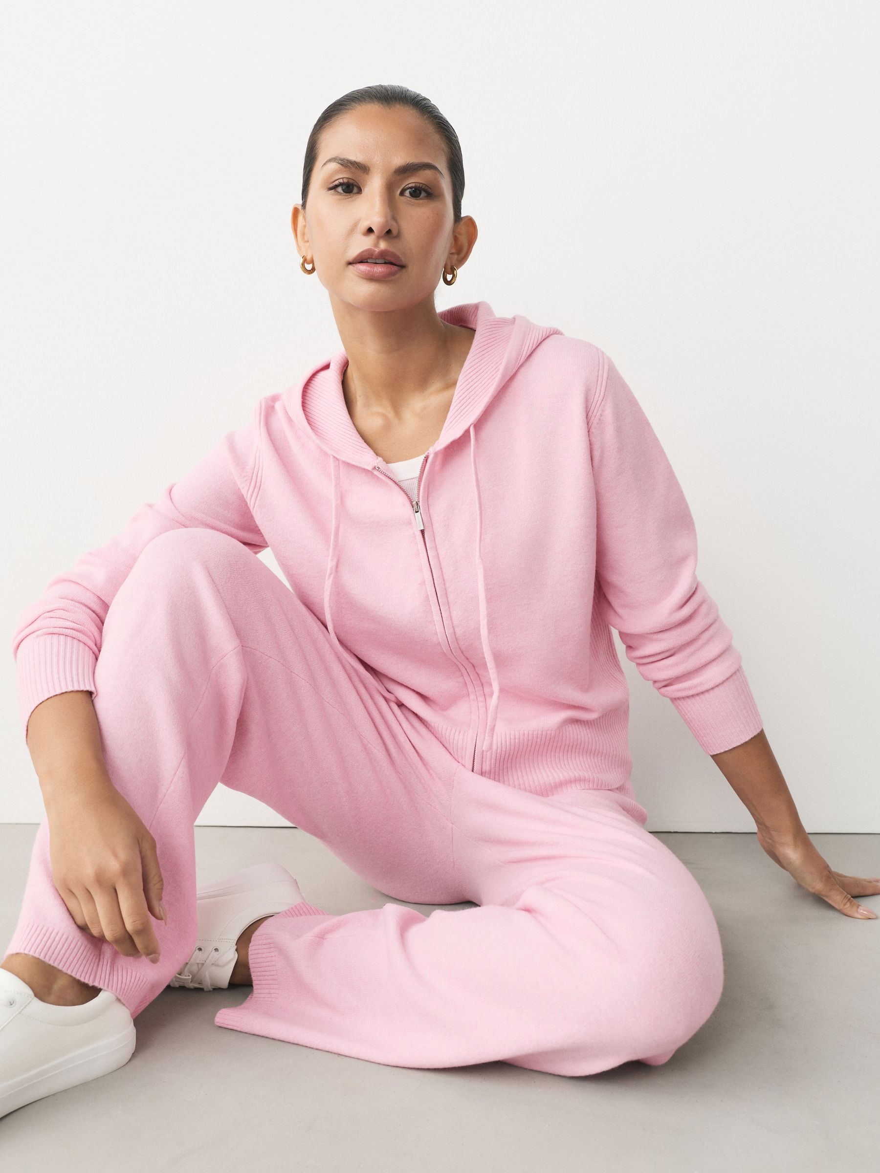 Lichtroze - Super Soft Co-Ord Knitted Zip Through Hoodie