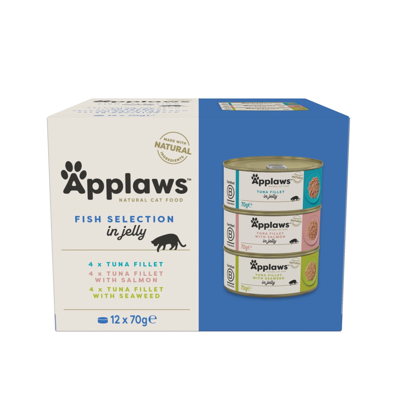 Applaws Nassfutter Katze Adult Fischauswahl Multipack in Gelee 12x70 g