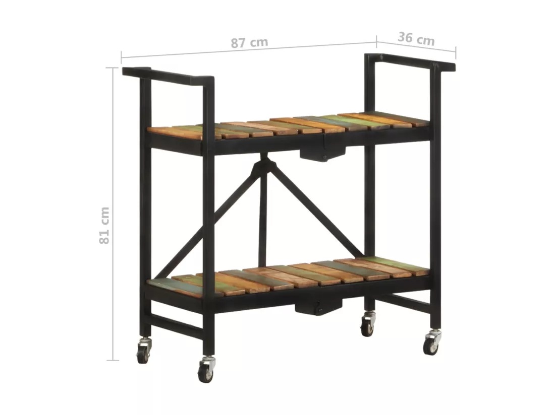 Chariot de cuisine 87x36x81 cm Bois massif de récupération