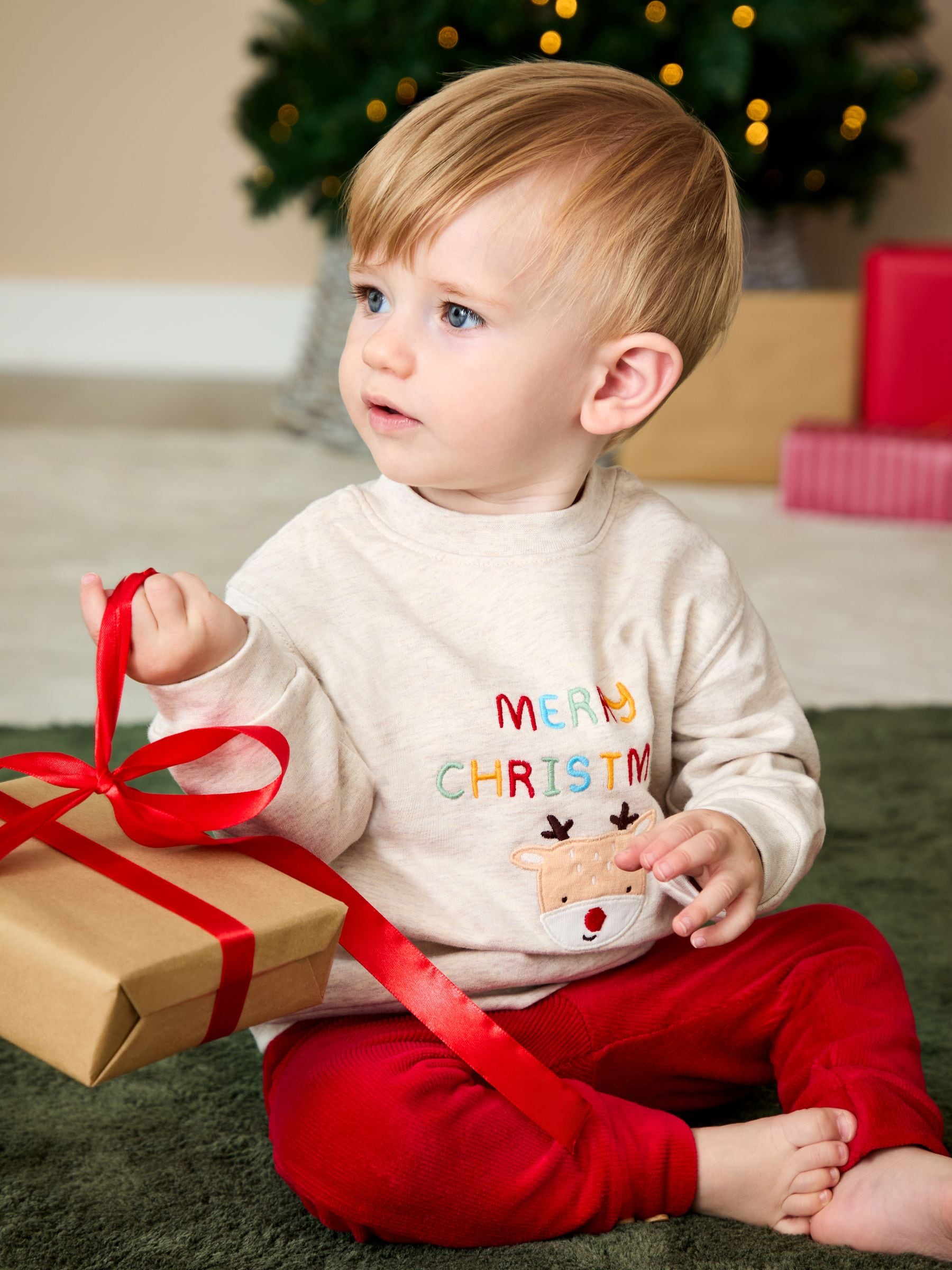 JoJo Maman Bébé Christmas Sweatshirt & Leggings Set