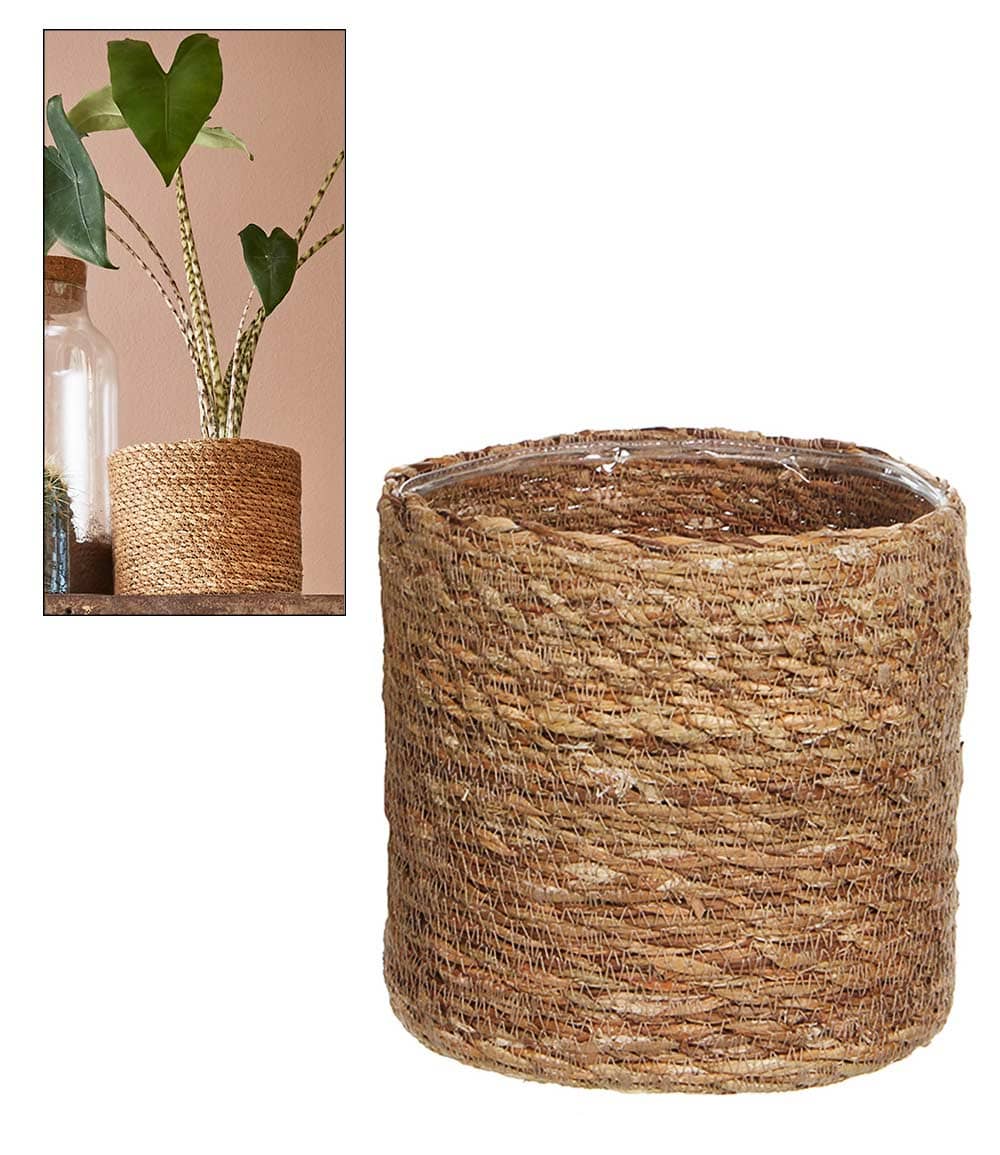 Kokos-Übertopf 'natur' ø 21 cm mit Folieneinsatz