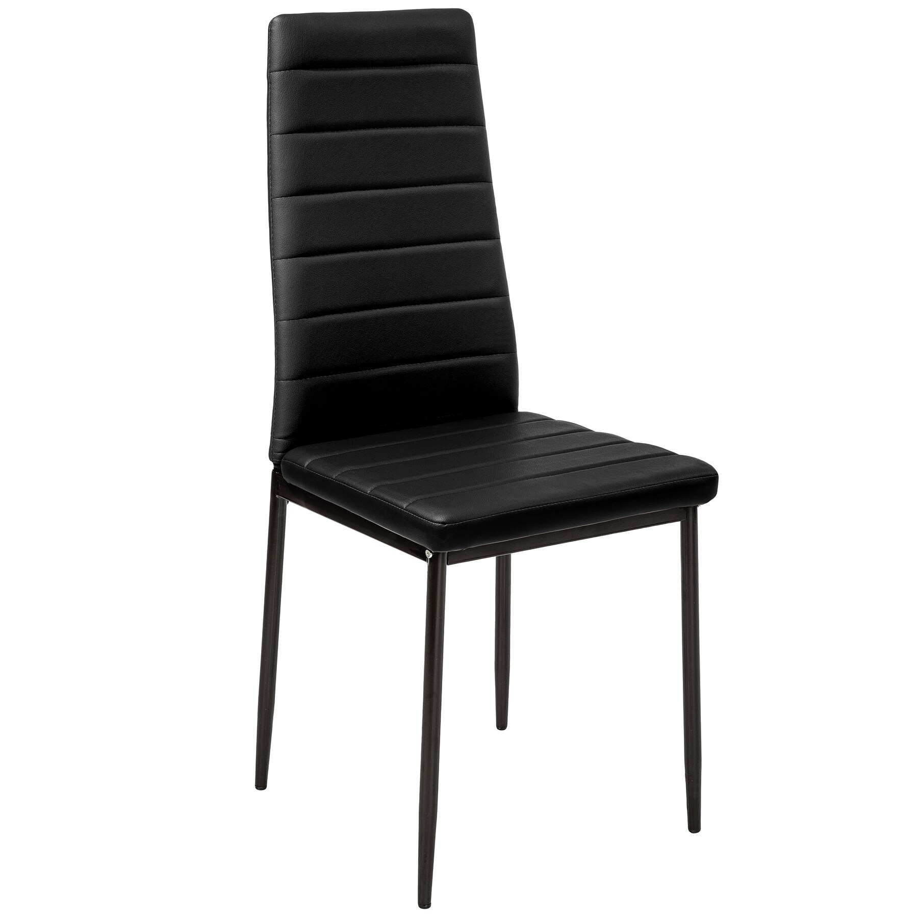 tectake® Set Esszimmerstuhl, gepolstert mit Kunstlederbezug, schlanke Stahlbeine, 41 x 45 x 98,5 cm