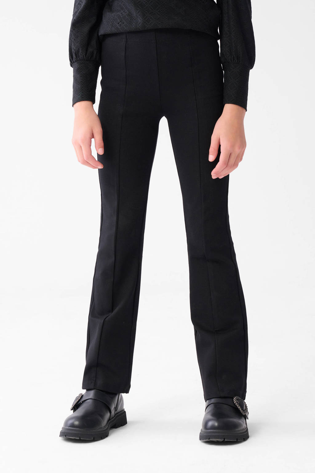 Shoeby high waist flared broek zwart