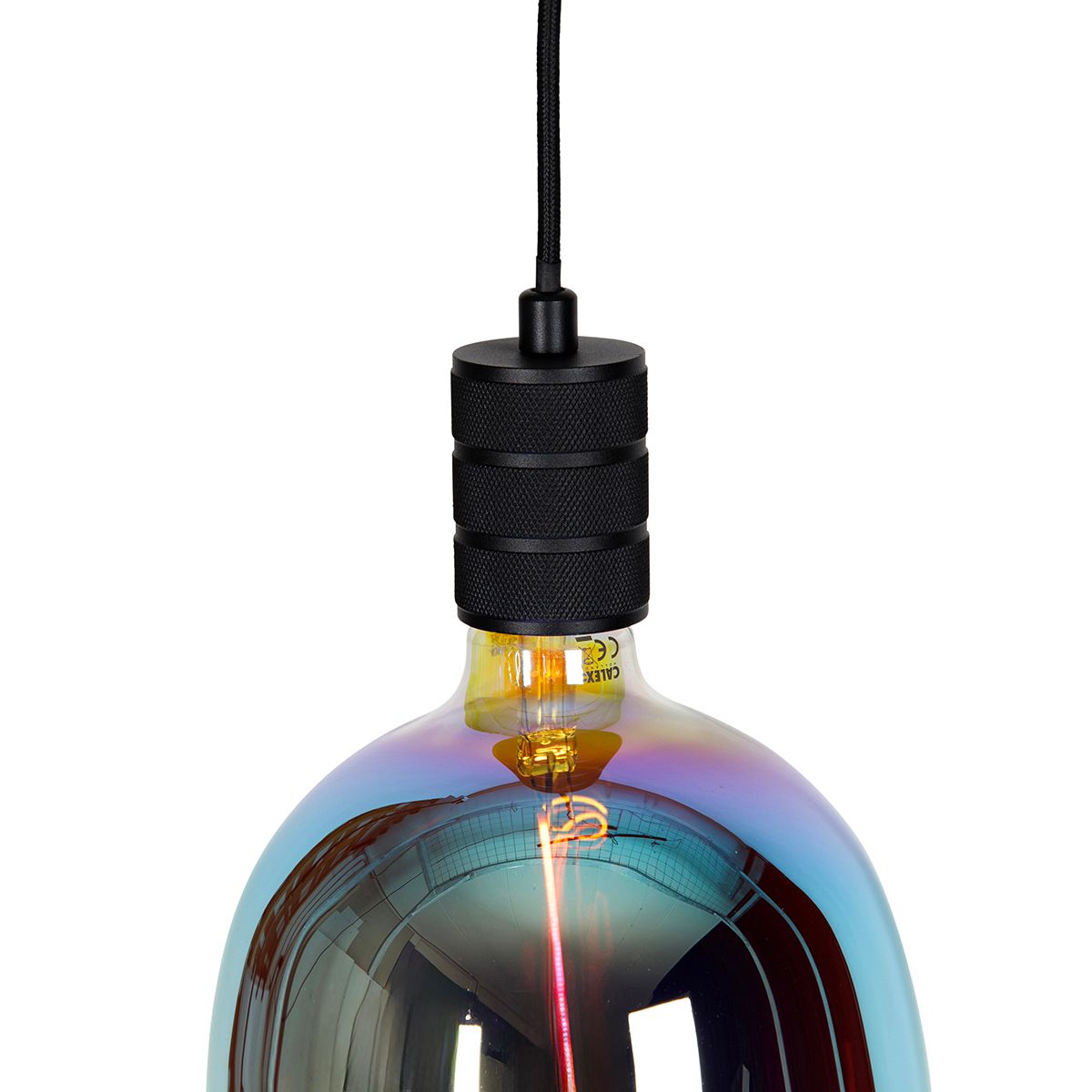 Hanglamp met rail ophanging zwart incl. LED G170 - Cavalux