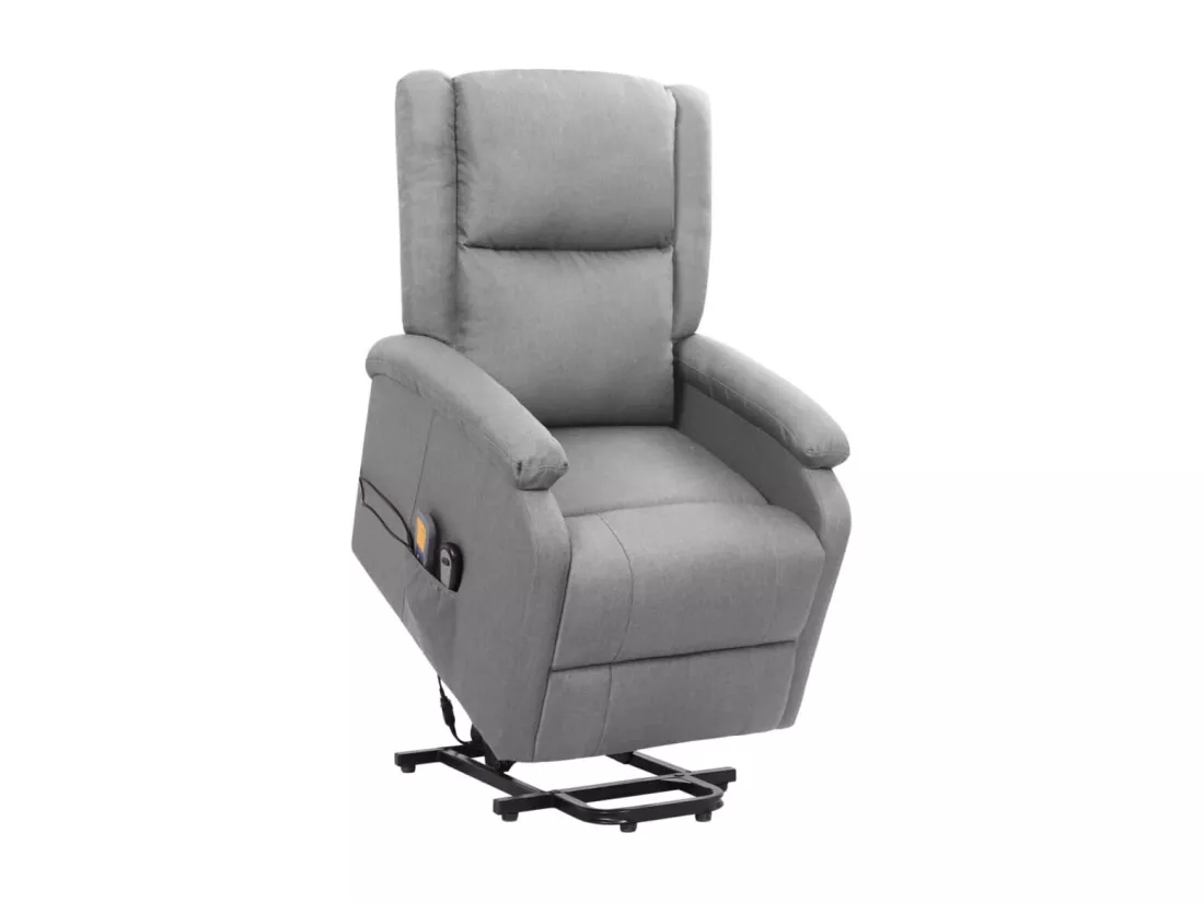 Prolenta Premium - Fauteuil de massage inclinable Gris clair Tissu