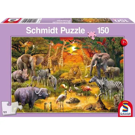 Schmidt Spiele KinderPuzzle - Tiere in Afrika, 150 Teile