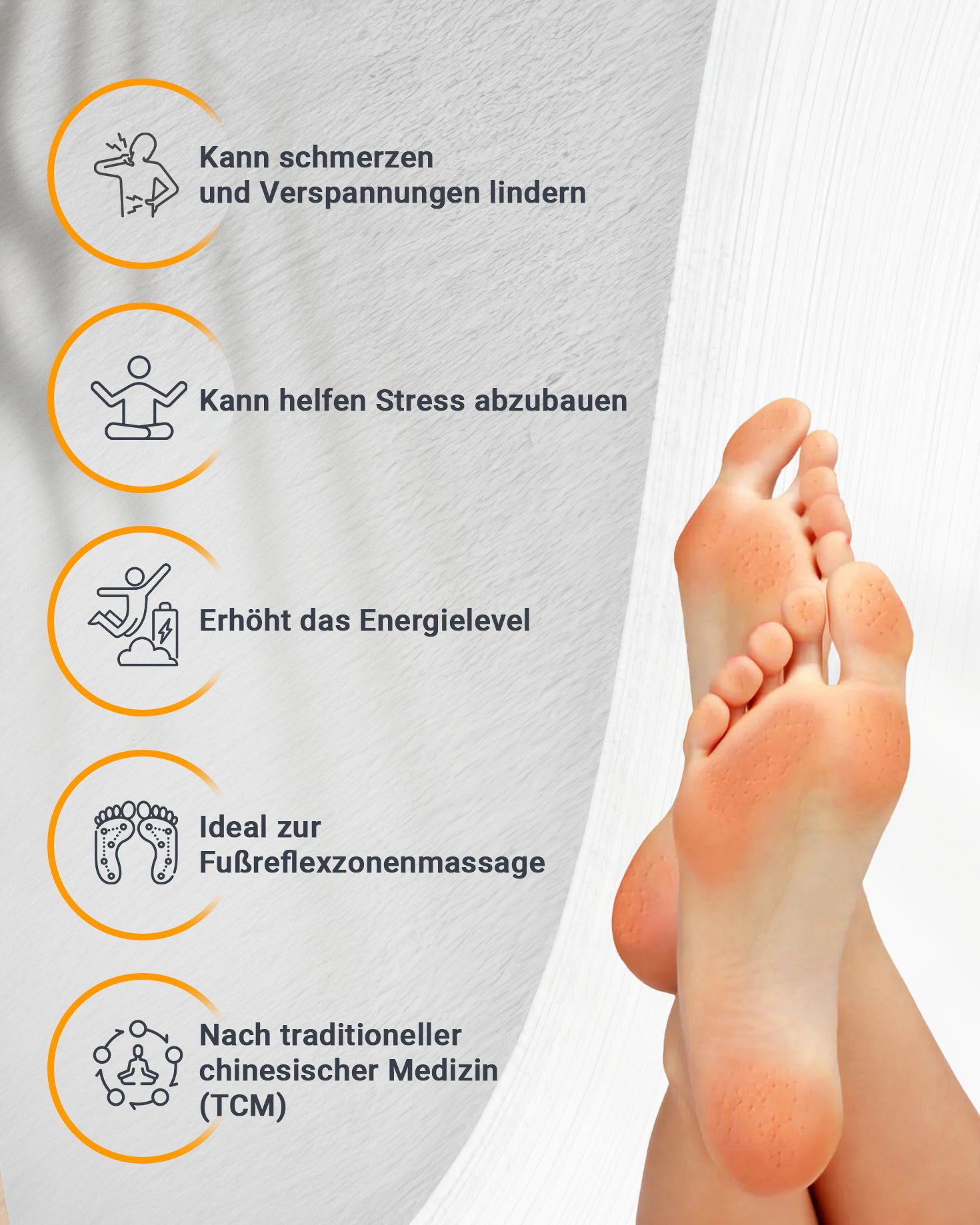 NEOLYMP Akupressur Fußmatte Beige