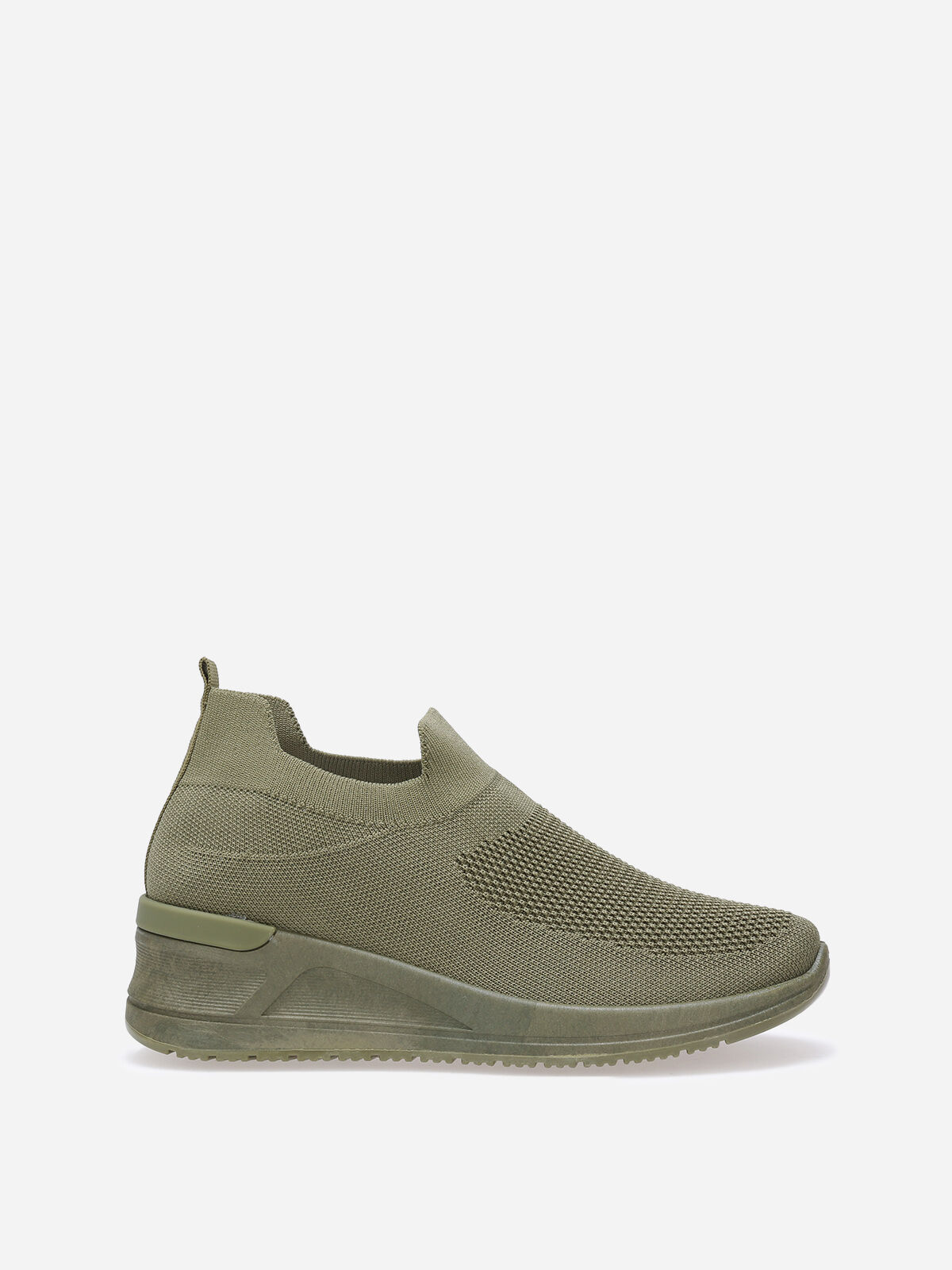 Baskets compensées slip-on- Vert foncé