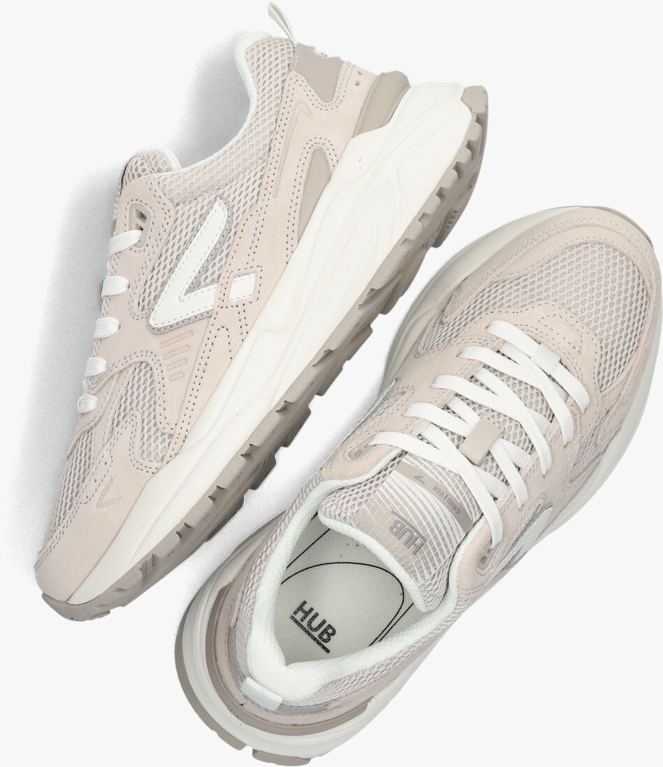 HUB beige hub lage sneakers grid-w