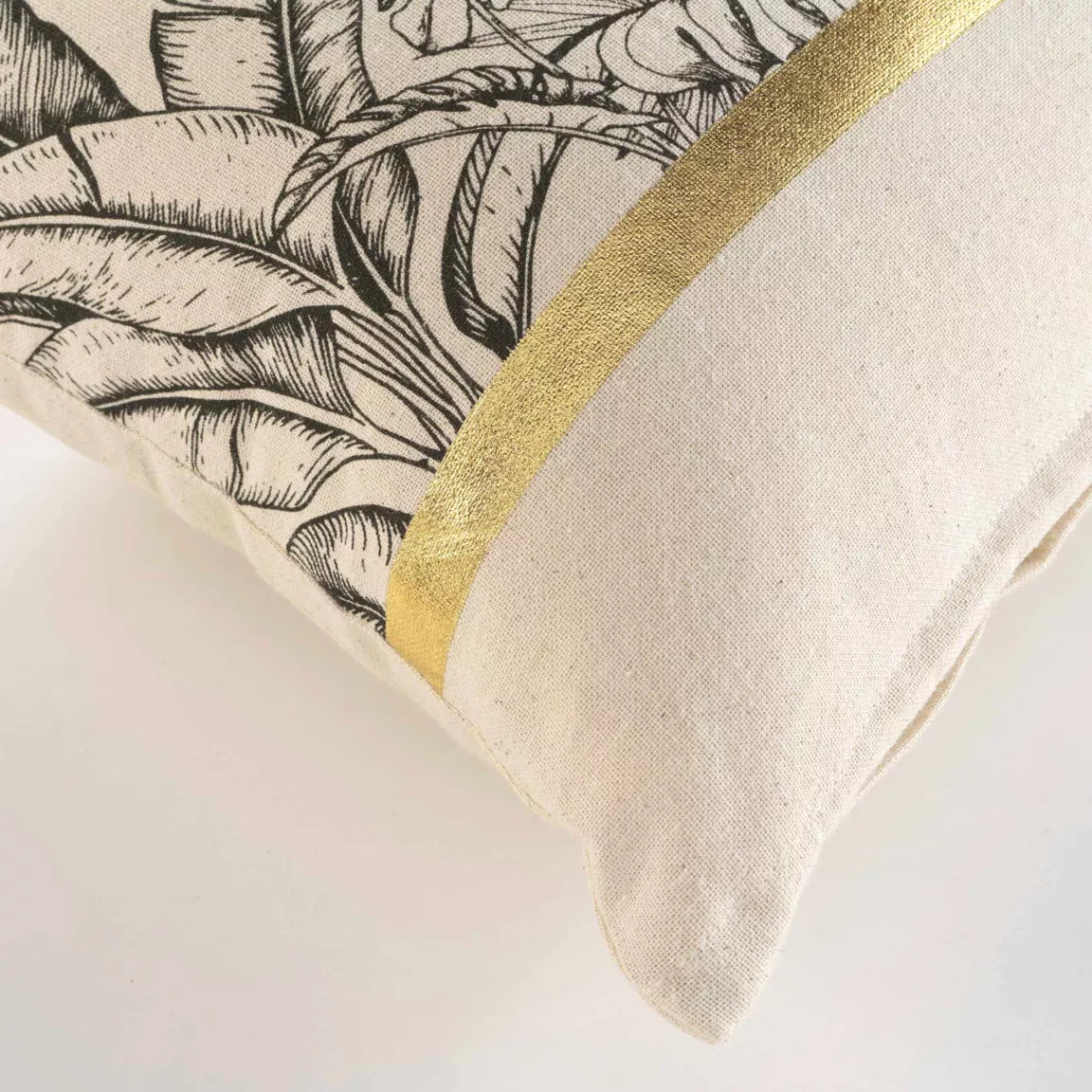 Coussin rectangulaire coton (30 x 50 cm) Papaya Ecru