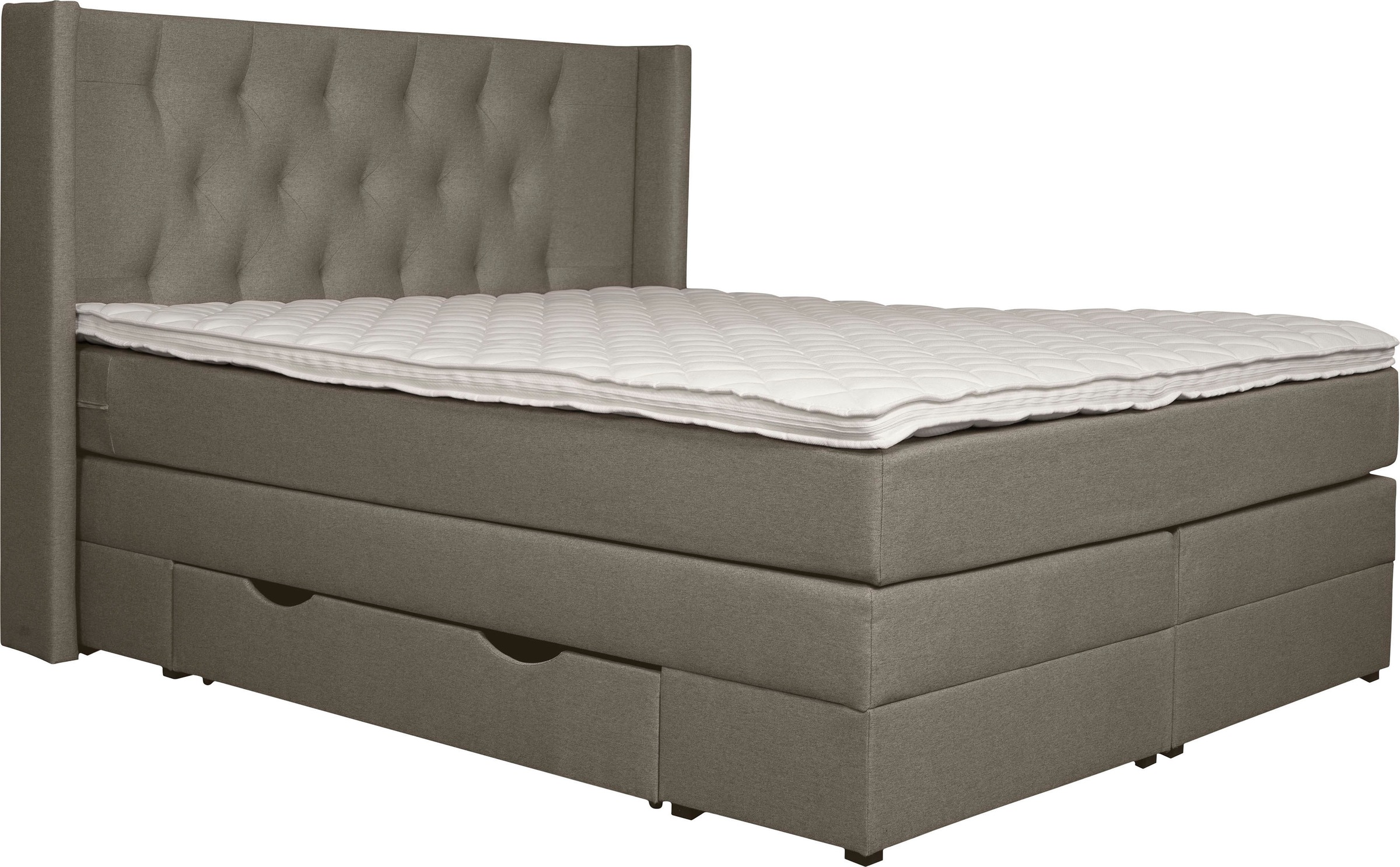 PLACES OF STYLE Boxspringbett »Elegance« mit schöner Knopfheftung, in den Härtegraden H2 & H3, inkl. Schubladen