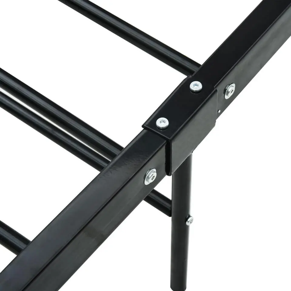 vidaXL - Bed frame met hoofdeinde en lanttenbodem - Zwart - Metaal - 90x200 cm