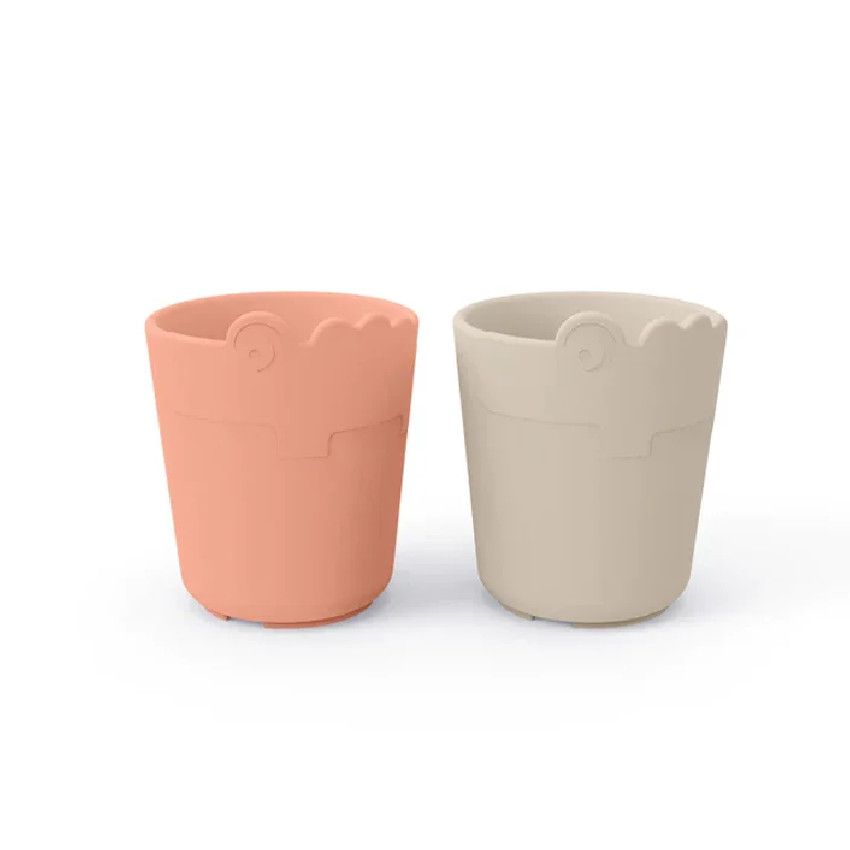 TASSE KIDDISH MINI MUG 2-PACK CROCO SAND/CORAL - Ecru