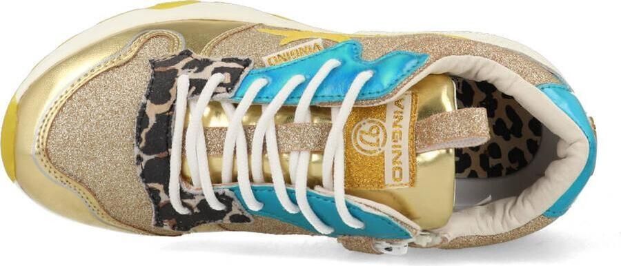 Vingino Zetta sneakers met panterprint goud multi