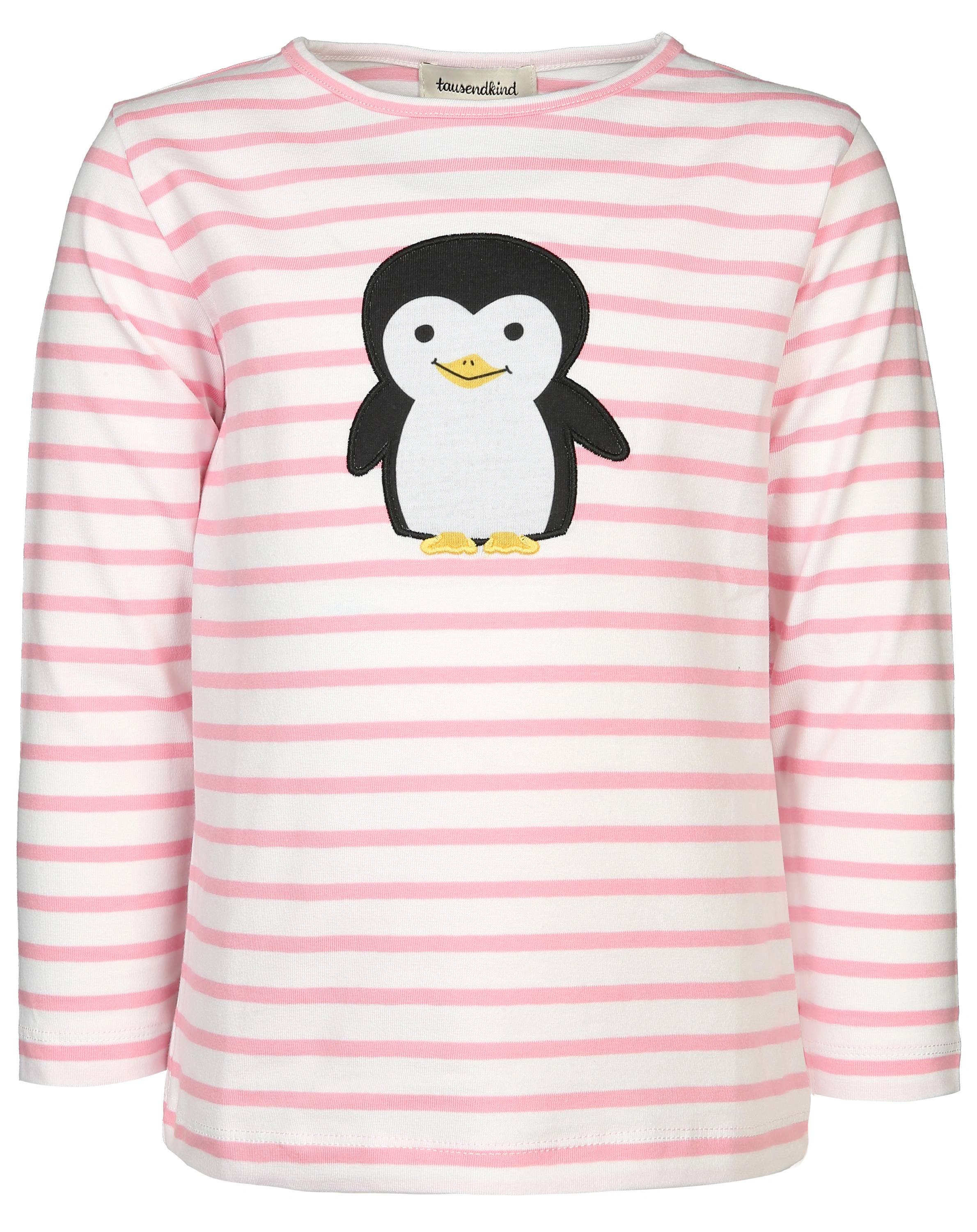 Langarmshirt PINGUIN PUCK gestreift in rosa/weiß