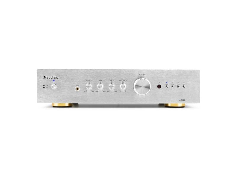 Audizio Stereo-Verstärker AD200A Silber Vielseitiger 2-Kanal-Verstärker mit grosser Funktionalität