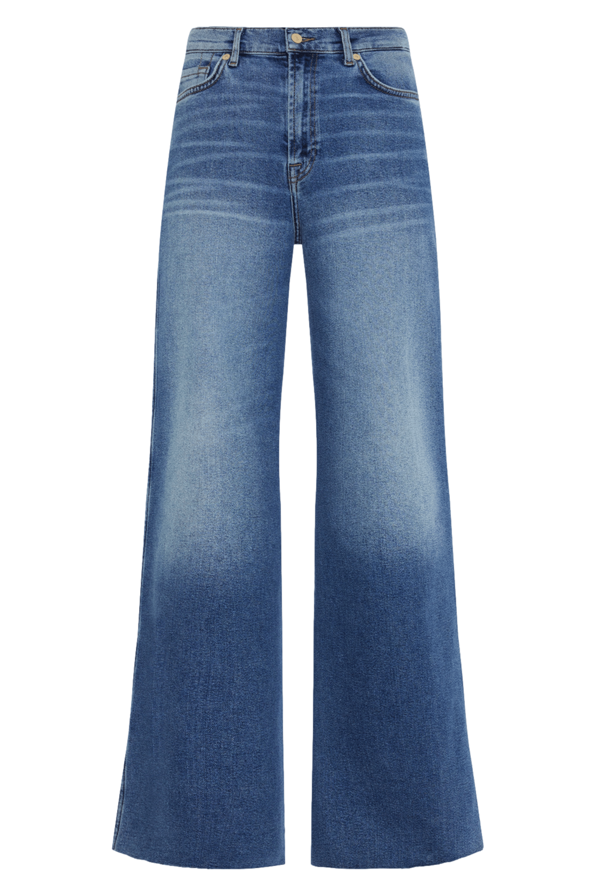 LOTTA - Jean flare taille haute en coton mélangé | Bleu