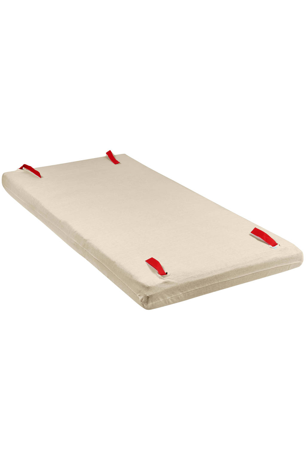katoenen jersey matrashoes DeLuxe voor campingbed 60x120cm sand