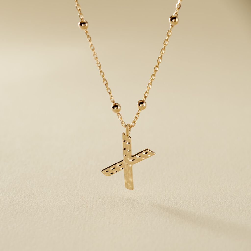 Collier Plaqué Or Jaune Lettra