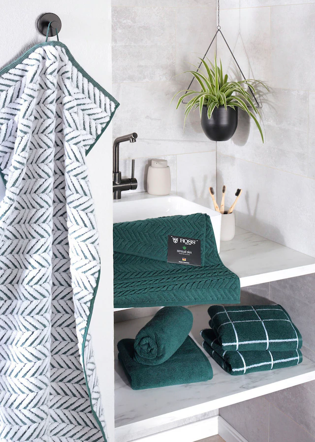 ROSS Handtücher »Cashmere Überkaro« 100% Baumwolle, kariert, in modischen Karo Farben