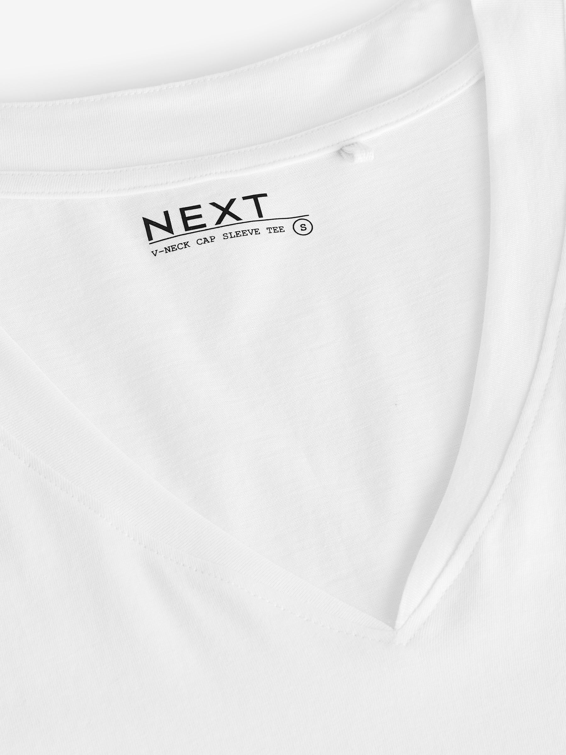 Nieuw wit - T-shirt met V-hals en kapmouwtjes