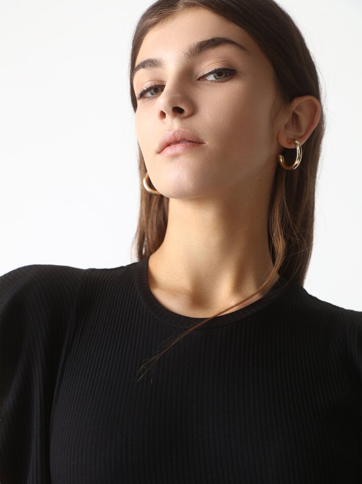 Body com babados - Preto
