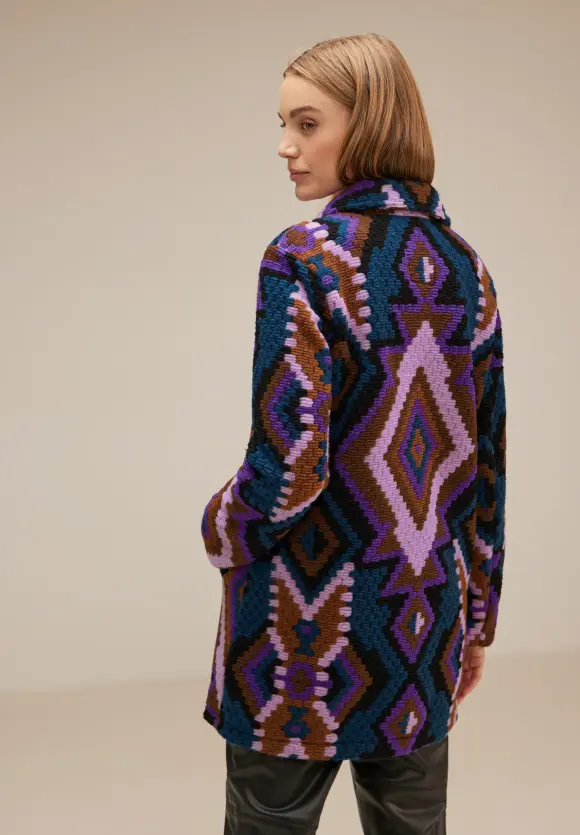 Blazer mit Ikat Muster - atlantic blue
