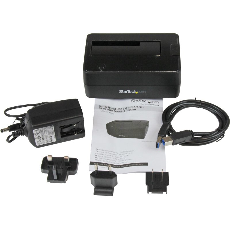 StarTech.com Station d'Accueil pour Disque Dur USB 3.0 à SATA à Baie Unique, Dock pour HDD USB 3.0 (5 Gbps), Docking Station pour HDD/SSD Externe 2,5/3,5