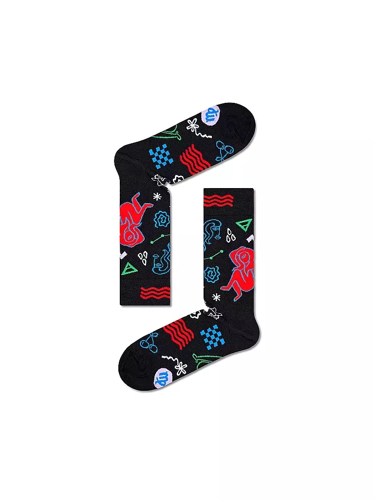 HAPPY SOCKS Herren Socken 41-46 JUNGFRAU beige schwarz
