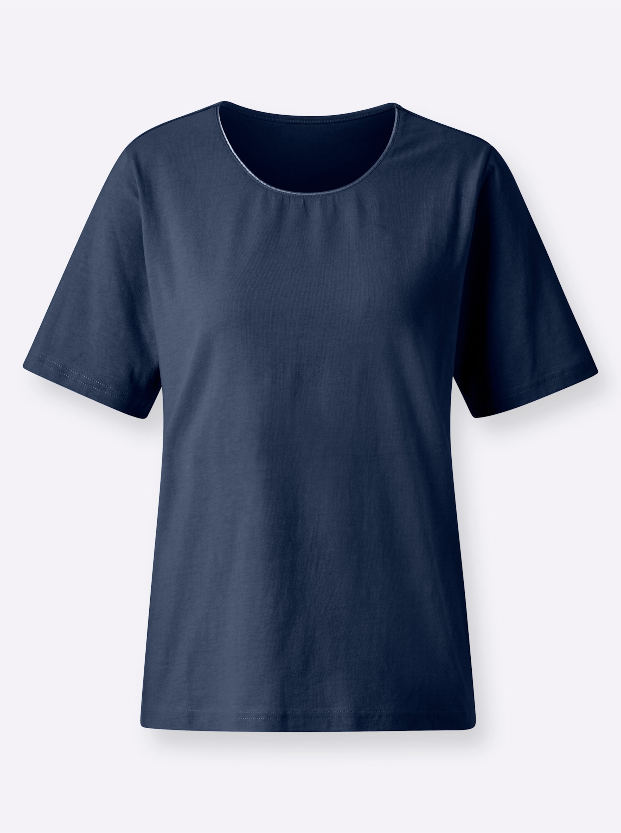 Rundhalsshirt in dunkelblau