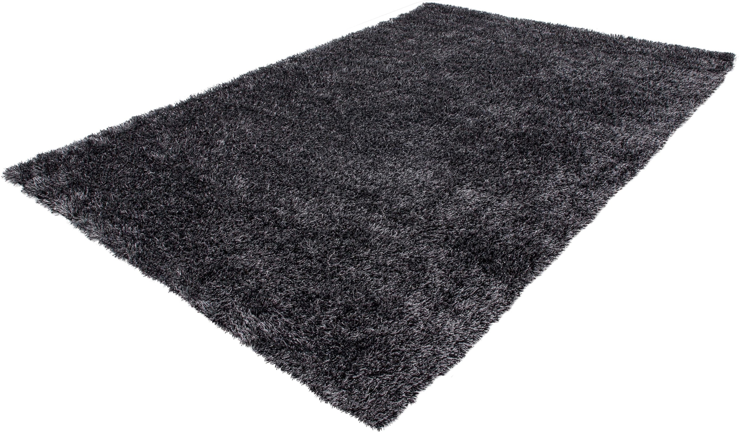 Bruno Banani Hochflor-Teppich »Alga« rechteckig 40 mm Höhe Uni, Shaggy, Langflor, besonders weich und kuschelig, Wohnzimmer