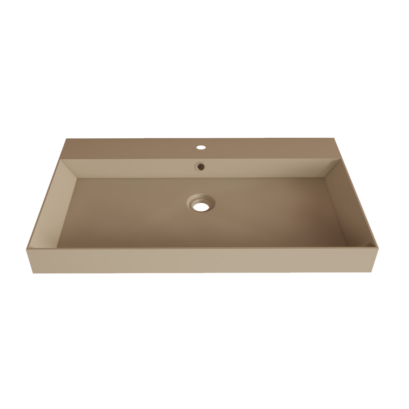 SaniGoods Kolo wastafel 80cm met 1 kraangat mat cappuccino