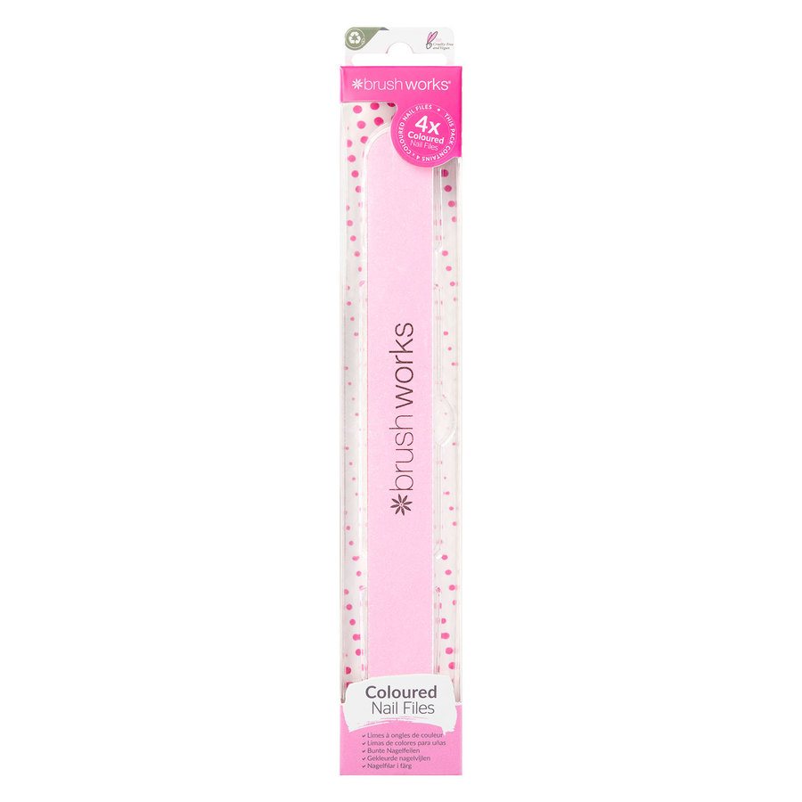 Brushworks Coloured Nail Files 4pcs