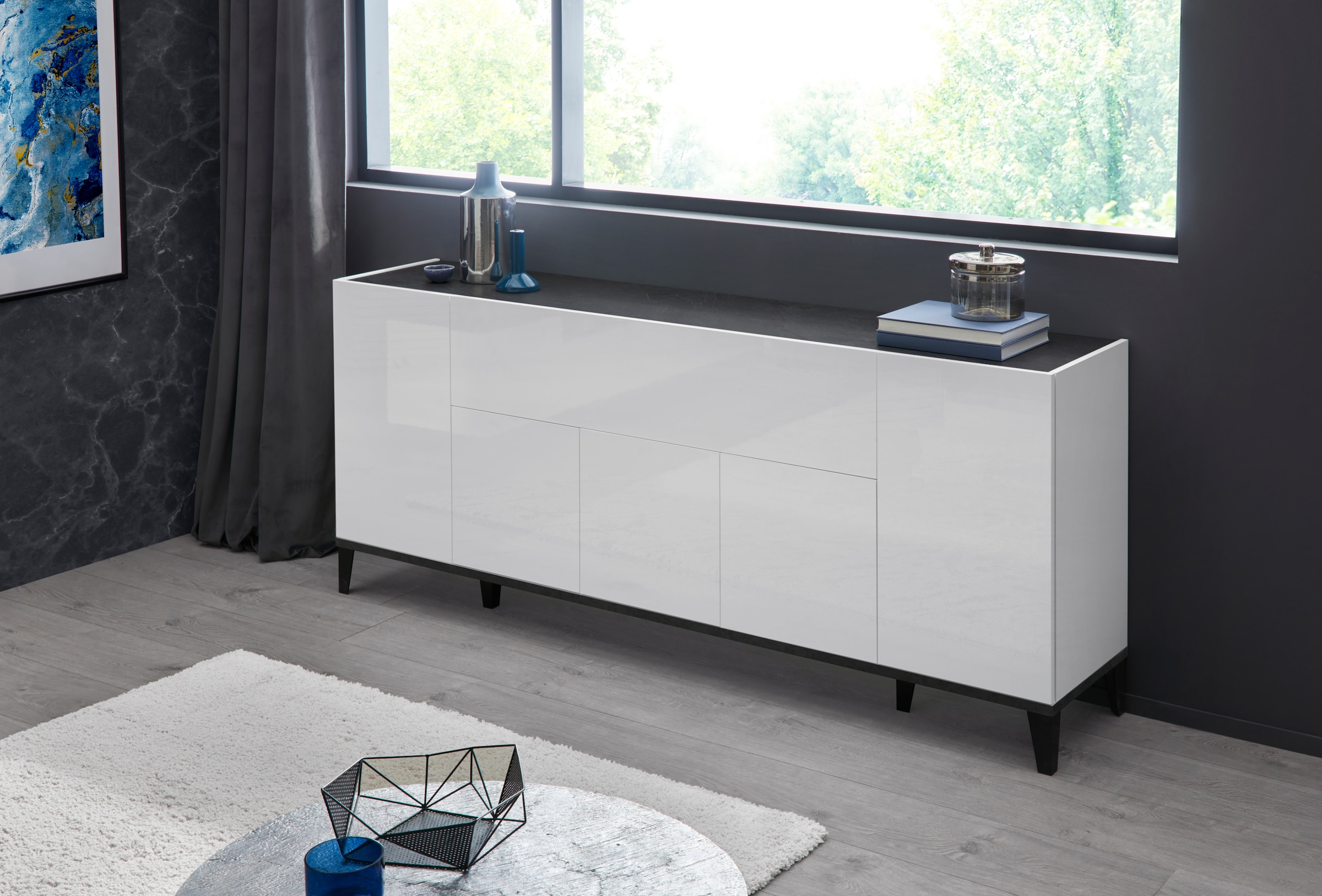 INOSIGN Sideboard »Sunrise« Kommode mit 5 Türen und 1 Klapptür, Breite 200 cm