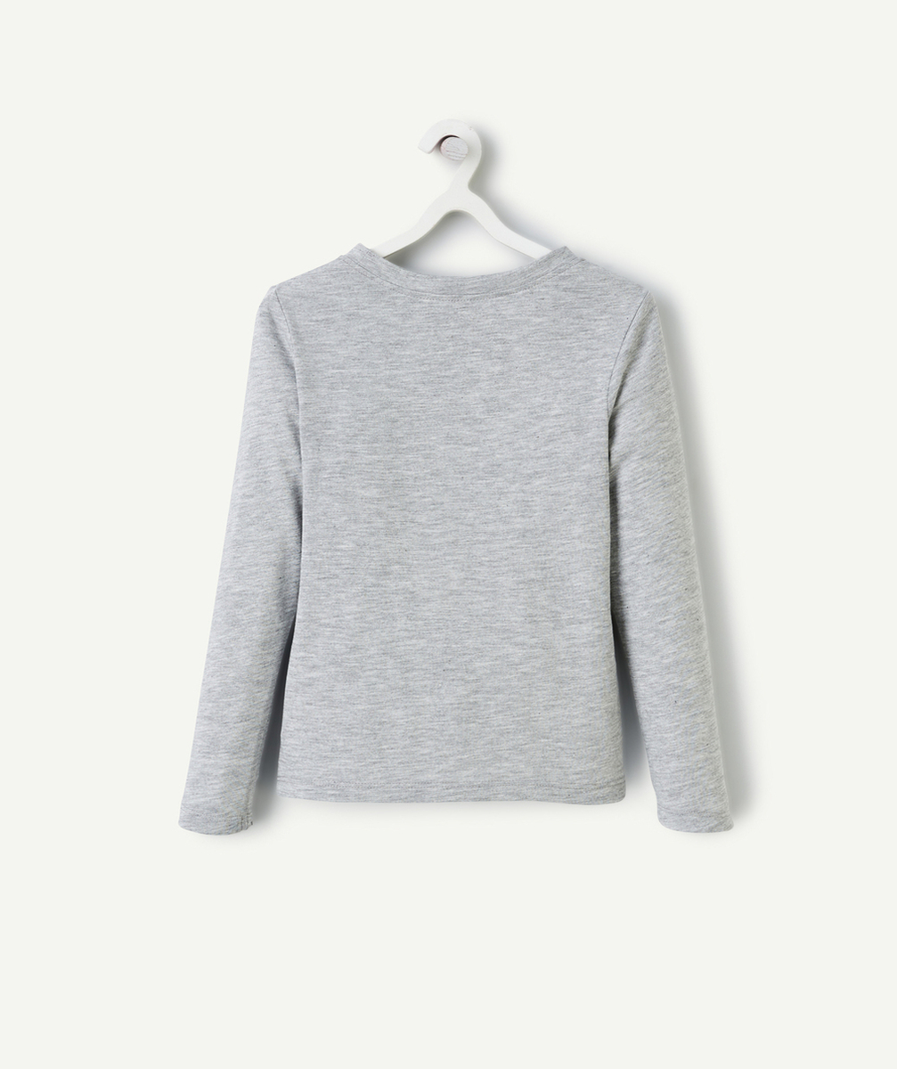 DAMARTT-SHIRT THERMOLACTYL GRIS CHINÉ AVEC MOTIF CITROUILLE