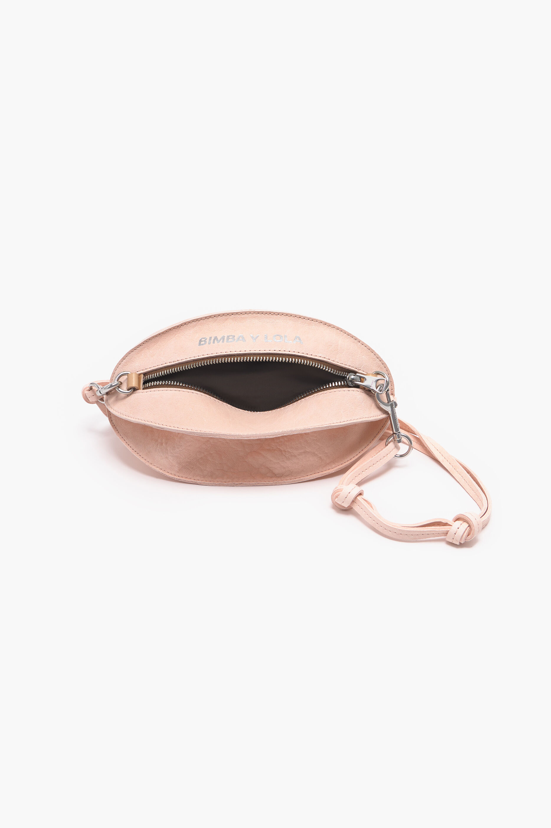Bolsa Ball Bag S em couro rosa claro