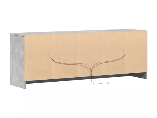 Meuble TV avec LED gris béton 139,5x34x50 cm bois d'ingénierie