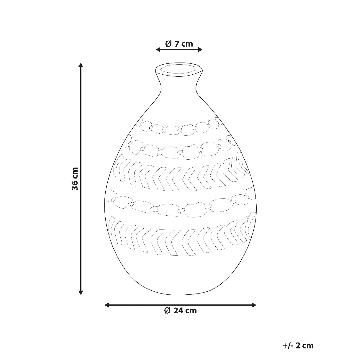 Beliani Vase KUMU - Marron