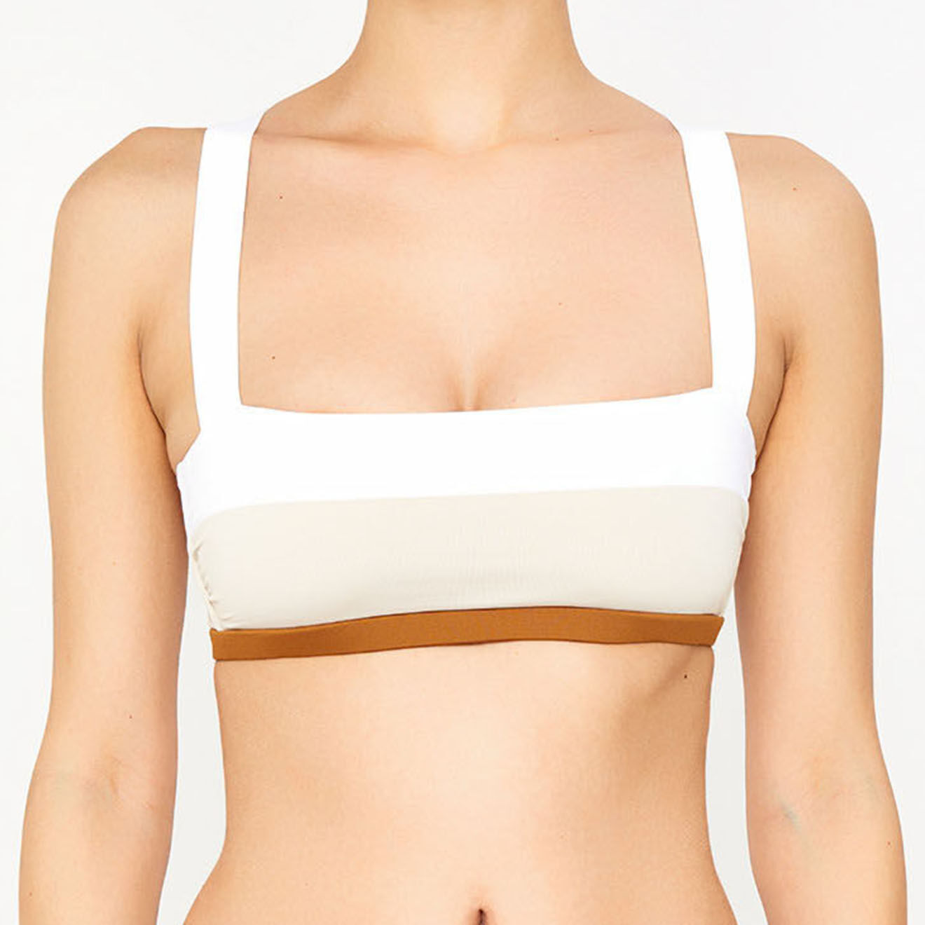 Iodus Haut de maillot de bain Pantxoa beige/blanc/marron