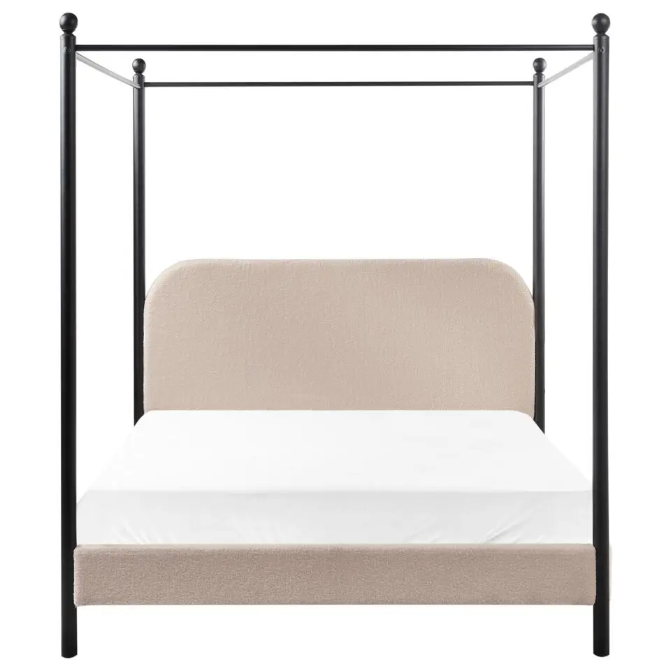 DANNEMOIS - Tweepersoonsbed - Taupe - 140x200 cm - Bouclé